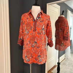 Gretchen Scott size S mixed pattern blouse